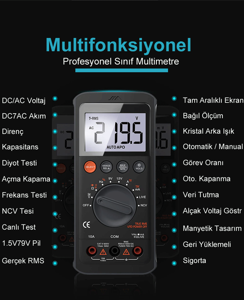 Jimihome G3401 Multifonksiyonel Dijital Multimetre