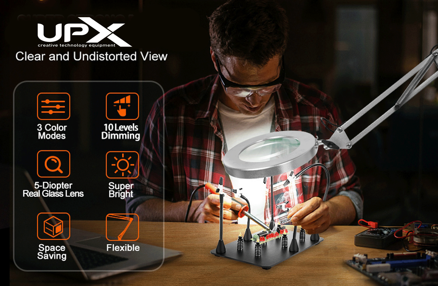 UPX 803L Akrobat LED 5X Büyüteç