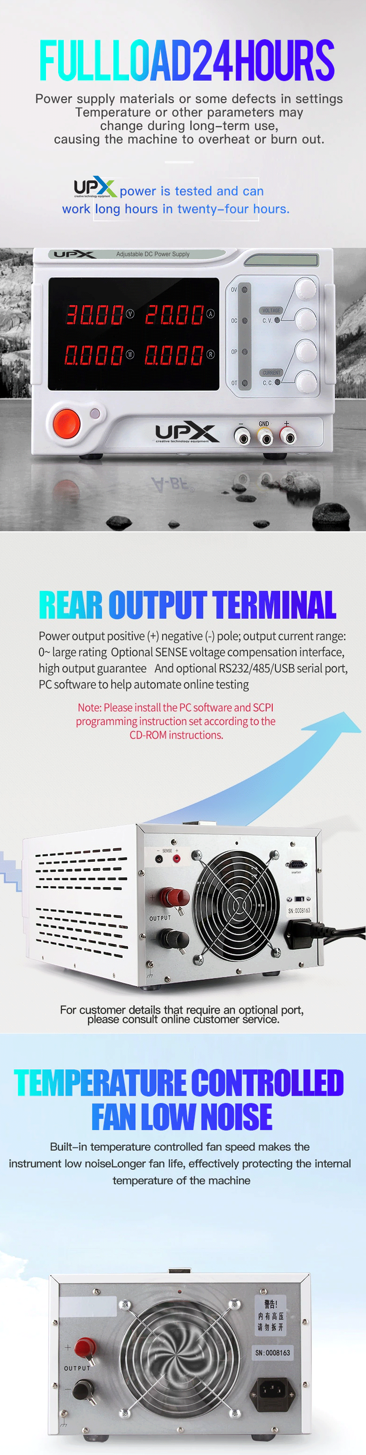 UPX K6010 DC Power Supply 0-60V 0-10A 10mV 10mA