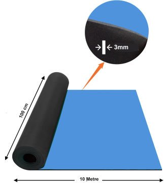 Bakon BK123 ESD Mavi Örtü 100cmX10 mt Kalınlık:3 mm