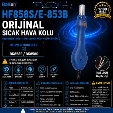 Bakon HF858S/E-853B Sıcak Hava Üfleme Kolu