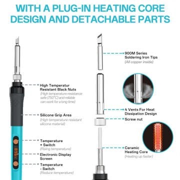 Bakon BK606 Isı Ayarlı Portatif  Dijital 90W Kalem