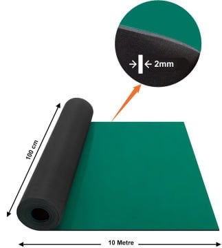 Bakon BK123 ESD Yeşil Örtü 100cmX10mt Kalınlık 2mm