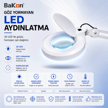Bakon BK500C LED 5X Akrobat Büyüteç