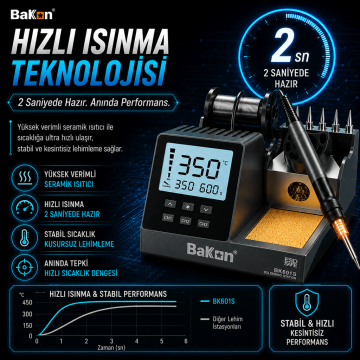 Bakon BK601S Intelligent Havya İstasyonu 90 Watt