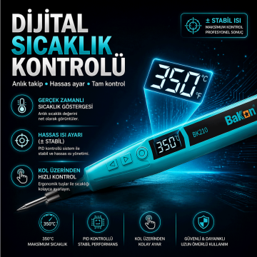 Bakon BK210 Akıllı Sıcaklık Kontrollü Kablosuz Havya İstasyonu
