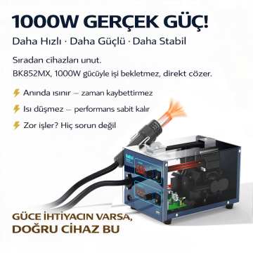 BAKON 852MX C210 Lehimleme ve Sıcak Hava İstasyonu – 1000W