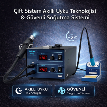 BAKON 852MX C210 Lehimleme ve Sıcak Hava İstasyonu – 1000W